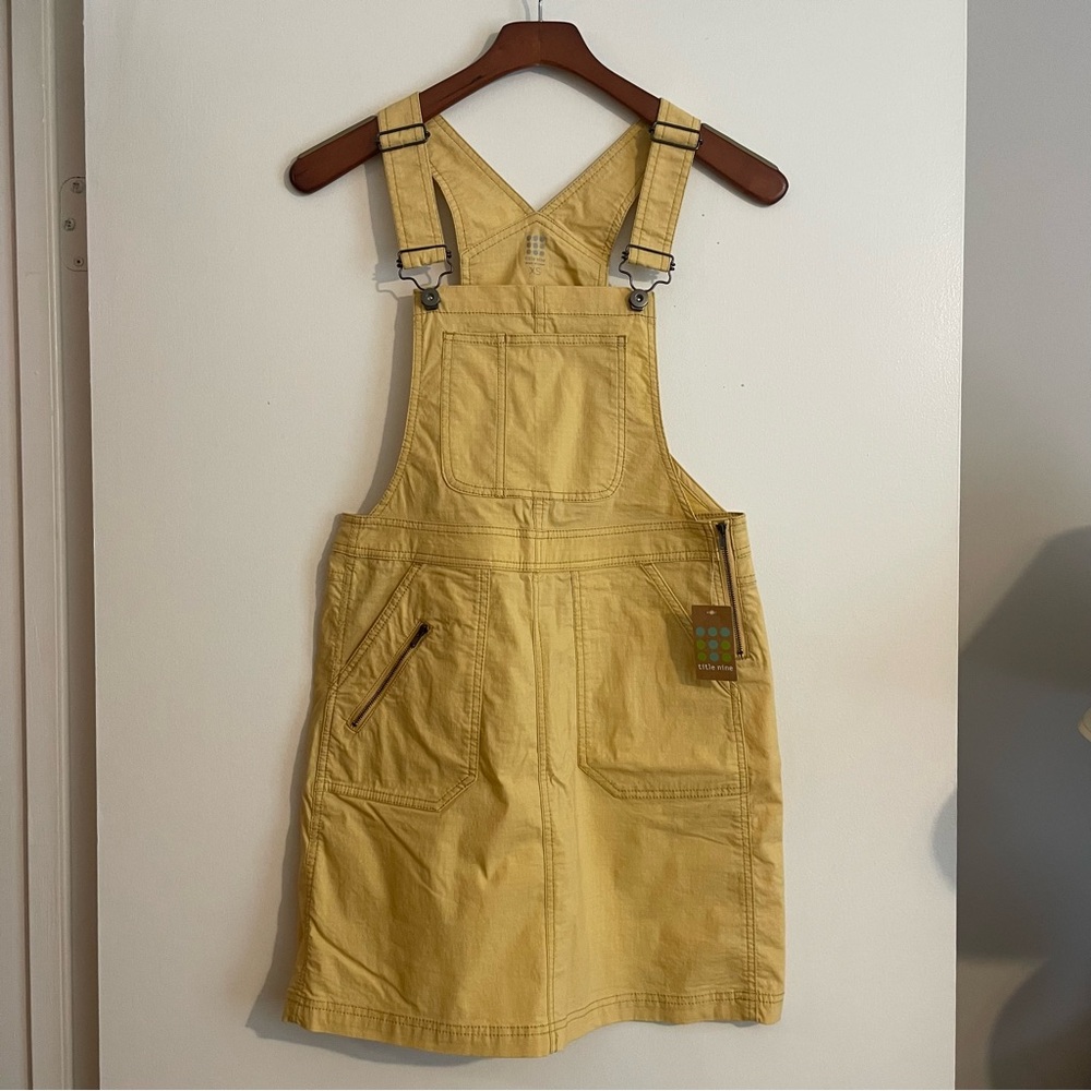 Title Nine Scout Overall Jumper Dress yellow NWT